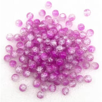 50 Glasperlen Crackle 6mm 2-farbig lila-cristall