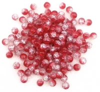 50 Glasperlen Crackle 6mm 2-farbig lila-cristall