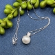 1 Halskette mit Perle und Zirkonia 925 Sterlingsilber
