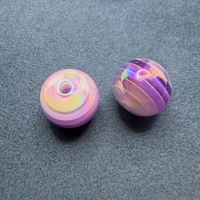 10 Acrylperlen Regenbogen-Farbverlauf 16mm lila