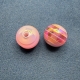 10 Acrylperlen Regenbogen-Farbverlauf 16mm rosa
