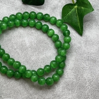 10 Glasperlen Cateyeperlen rund 10mm grün