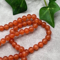 10 Glasperlen Cateyeperlen rund 10mm wassermelonenrot