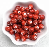 10 Glasperlen Marmorperlen rund 8mm