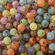 50 Acrylperlen mit Sternen blaugrün mattiert