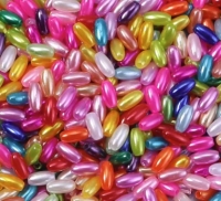 200 ovale Acrylperlen Olivenperlen bunter mix