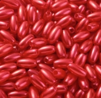 200 ovale Acrylperlen Olivenperlen rot