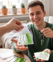 1 Glücksanhänger Schlüsselring Einkaufswagenchip