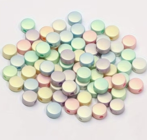 100 runde Acrylperlen Acrylscheiben pastell