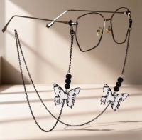 1 Brillenkette Schmetterlinge 76cm