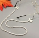 1 Brillenkette Schleife weiß 76cm