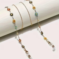 1 Brillenkette Blumen Nostalgie 76cm