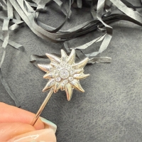 1 Haarschieber mit Edelweiß + Swarovskisteinen