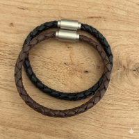 1 Armband 1-reihig mit Magnet 20cm braun