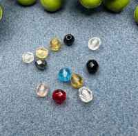 10 Glasschliffperlen bunt gemischt