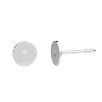 2 Ohrstecker mit flacher runder Platte 4mm  925 echt Silber